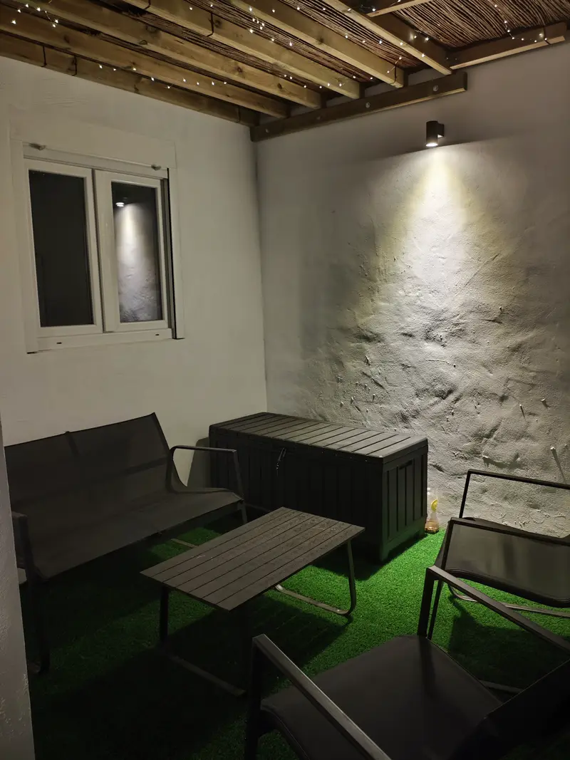 Luces del patio por la noche